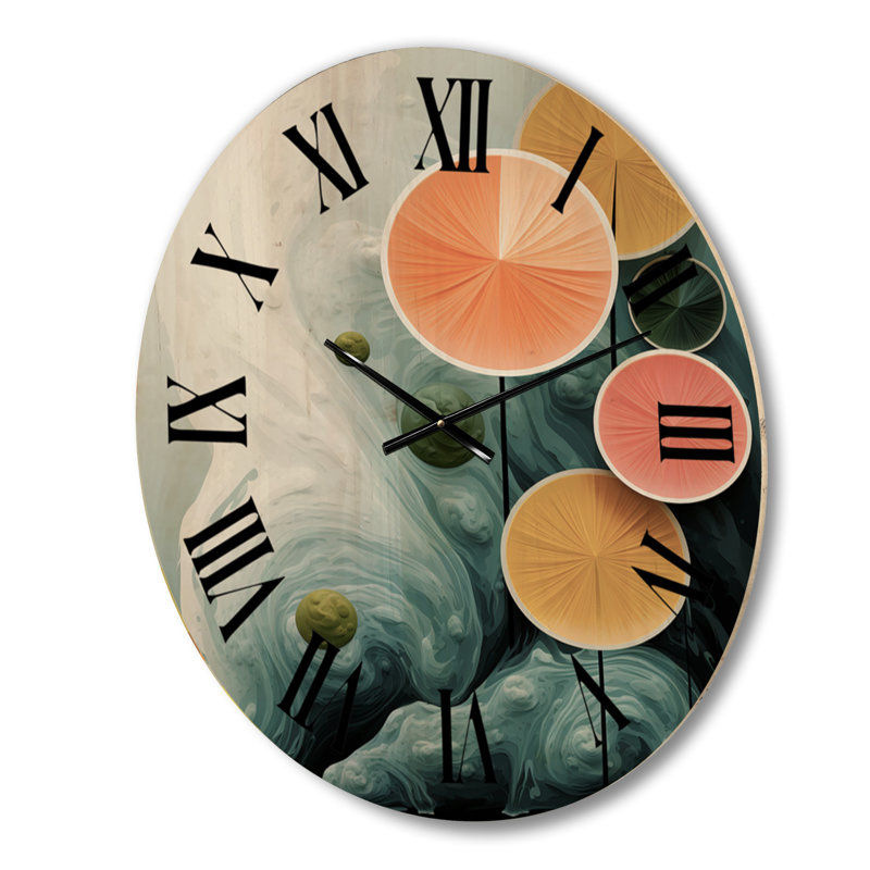 Horloge murale en bois massif Sanaoubar, Grand