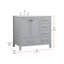 Meuble-lavabo simple 36 po avec plateau en marbre Hines-1244386776