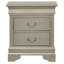Table de chevet 2 tiroirs LouisPhillipe avec base sculptée, champagne argenté-1770144144