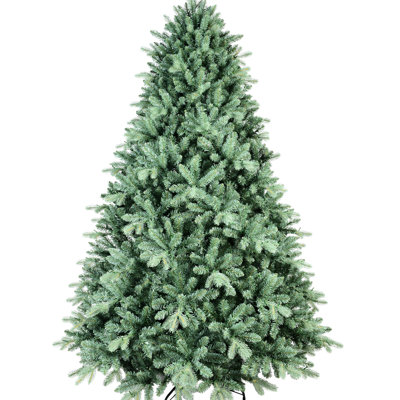 5ft Blue Tinted Christmas Tree Featuring 1194 Pe+ Tips, Unique Design, Easy Assembly With Hinged Branches 59.92 In Holiday Quick Setup System, Metal Stand