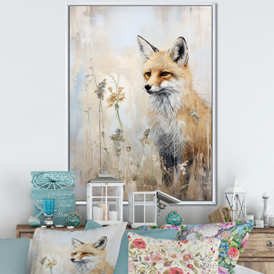 Portrait de renard minimalisme dans la forêt II sur toile