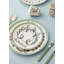 6 Pieces 100% Porcelain Floral Round Service Plate Set