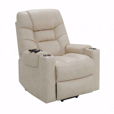 Cuir ivoire rembourré avec fonction Power Motion avec fonction inclinable avec fonction de levage, de chauffage et de massage