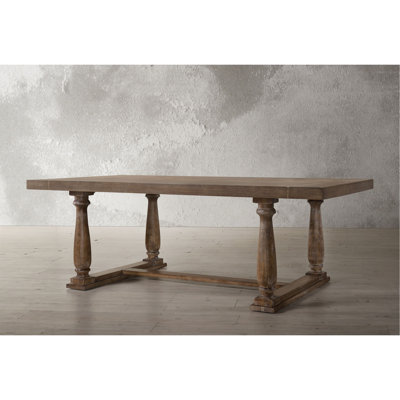Weathered Oak Finish Dining Table