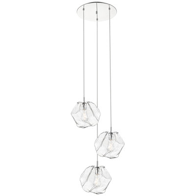 Luminaire suspendu sphère 3 lumières grappe Mcgaha
