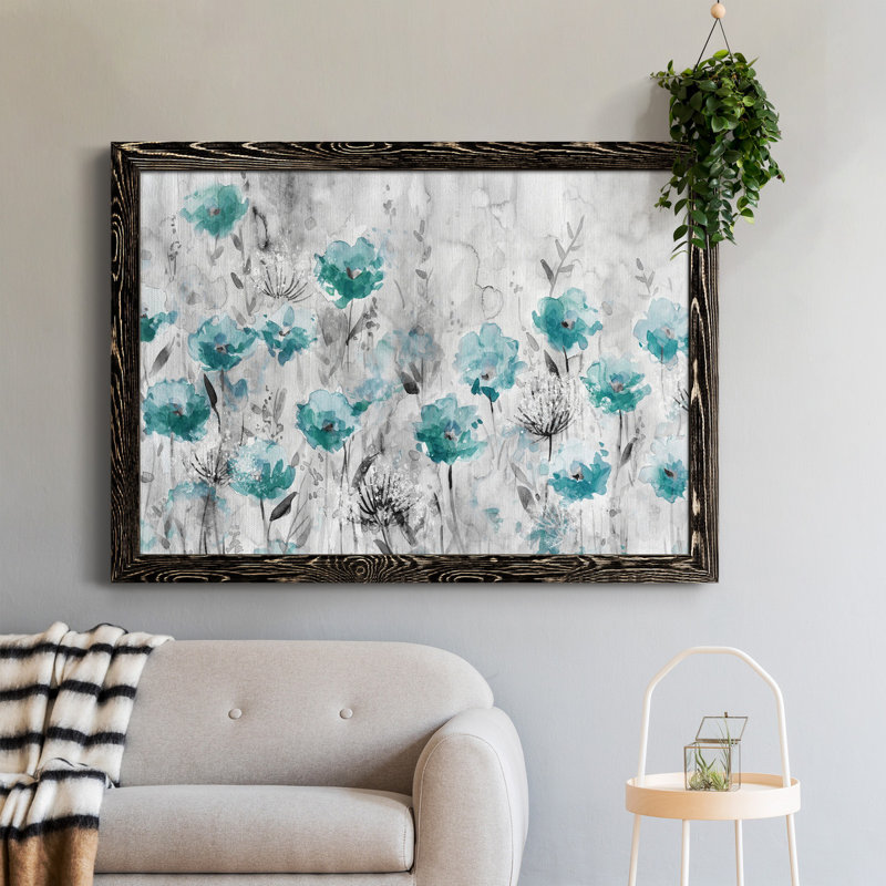 Poppy Garden - Peinture sur toile encadrée, Noir, H 37,5 po x l 27,5 po x P 1,5 po