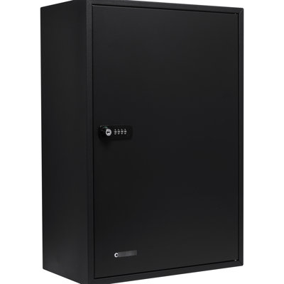 300 Key Cabinet With Adjustable And Combination Lock - Black Steel, Wall Mount For Organized Keys Steel Colorful Identification Tags Adjustable, Lock,
