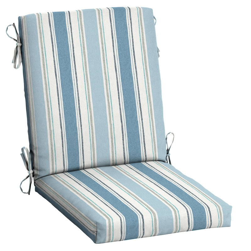 ARDEN Outdoor Lounge Chair 3.5" Cushion, 3.5" H x 20" W x 20" D, Blue/Gray/White