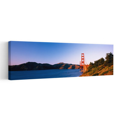 Suspension Bridge Across The Sea Golden Gate Bridge San Francisco California USA by Thomas Winz - Wrapped Canvas Panoramic Print