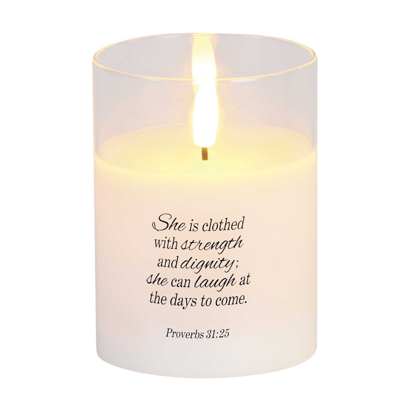 Fresh Flameless Jar Candle with Glass Holder