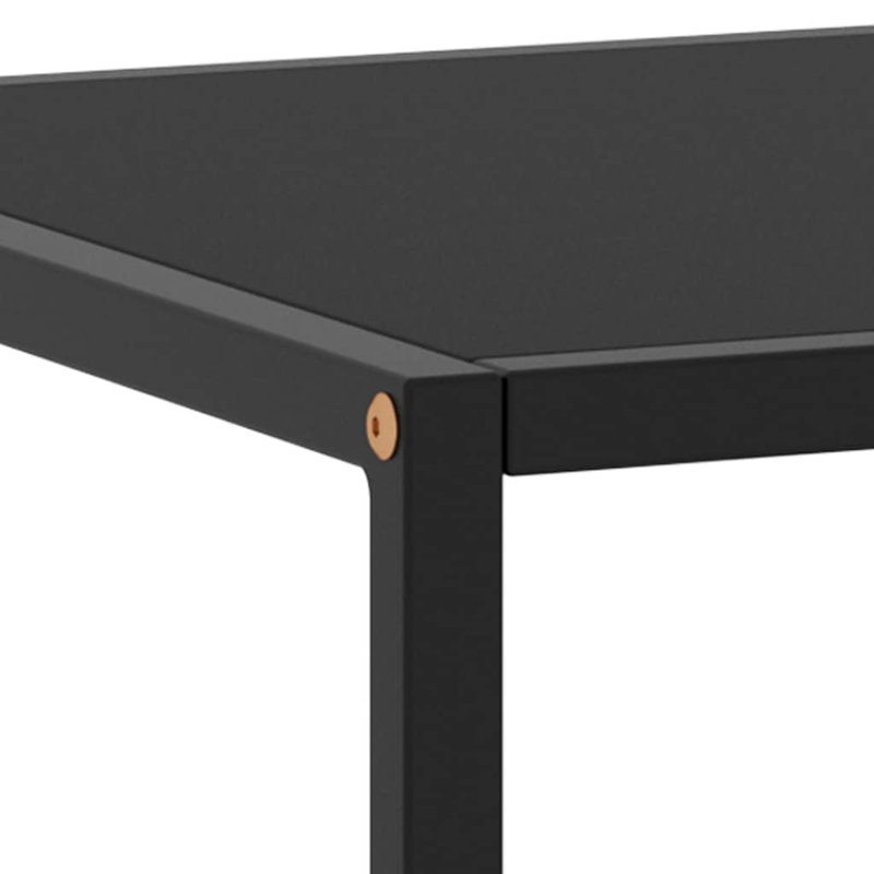 Coffee Table Black with Black Glass 47.2"x23.6"x13.8", 13.8" H x 47.2" L x 19.7" W, Black
