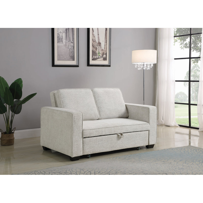 Canapé-lit à accoudoirs carrés en chenille 61,25 po Blagoje