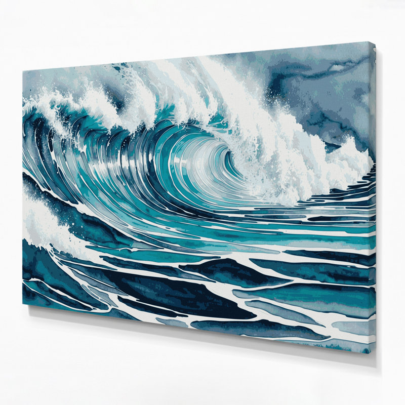 Art mural sur toile gris côtier contemporain Wave Plus, H 11 po x l 14 po