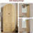 72" Tall Dome Bookcase with Drawers, 4-Tier Wooden Bookshelf Storage Cabinet with Door, Farmhouse Arched Cabinet with Storage, Wood Arch Bookcase for Home Office, Living Room, Wood-1375953637