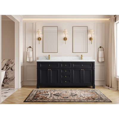 Halsey X P 22 po De salle de bain Quartz noir Calacatta