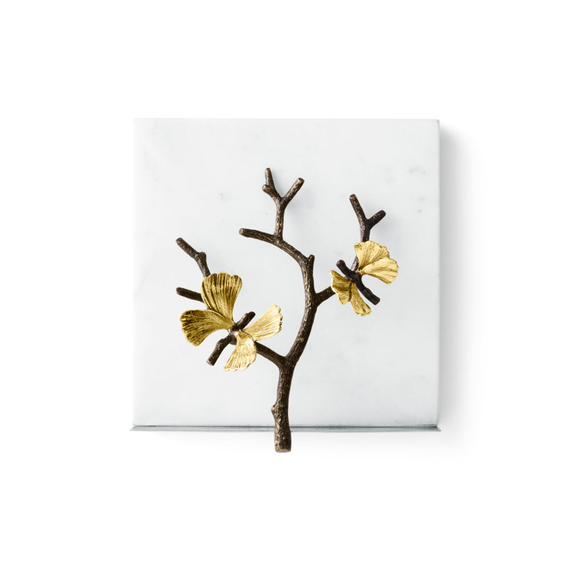 Butterfly Ginkgo Napkin Holder in Gold/Black/White
