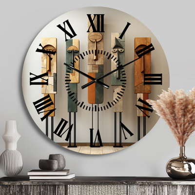 African Traditional Spirit Totems - Folk Religion Black Face Wall Clock