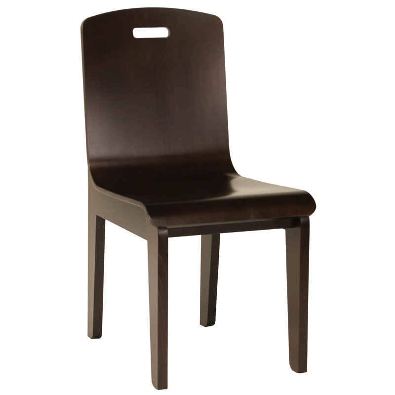 Chaise de salle à manger courbée, Noyer foncé
