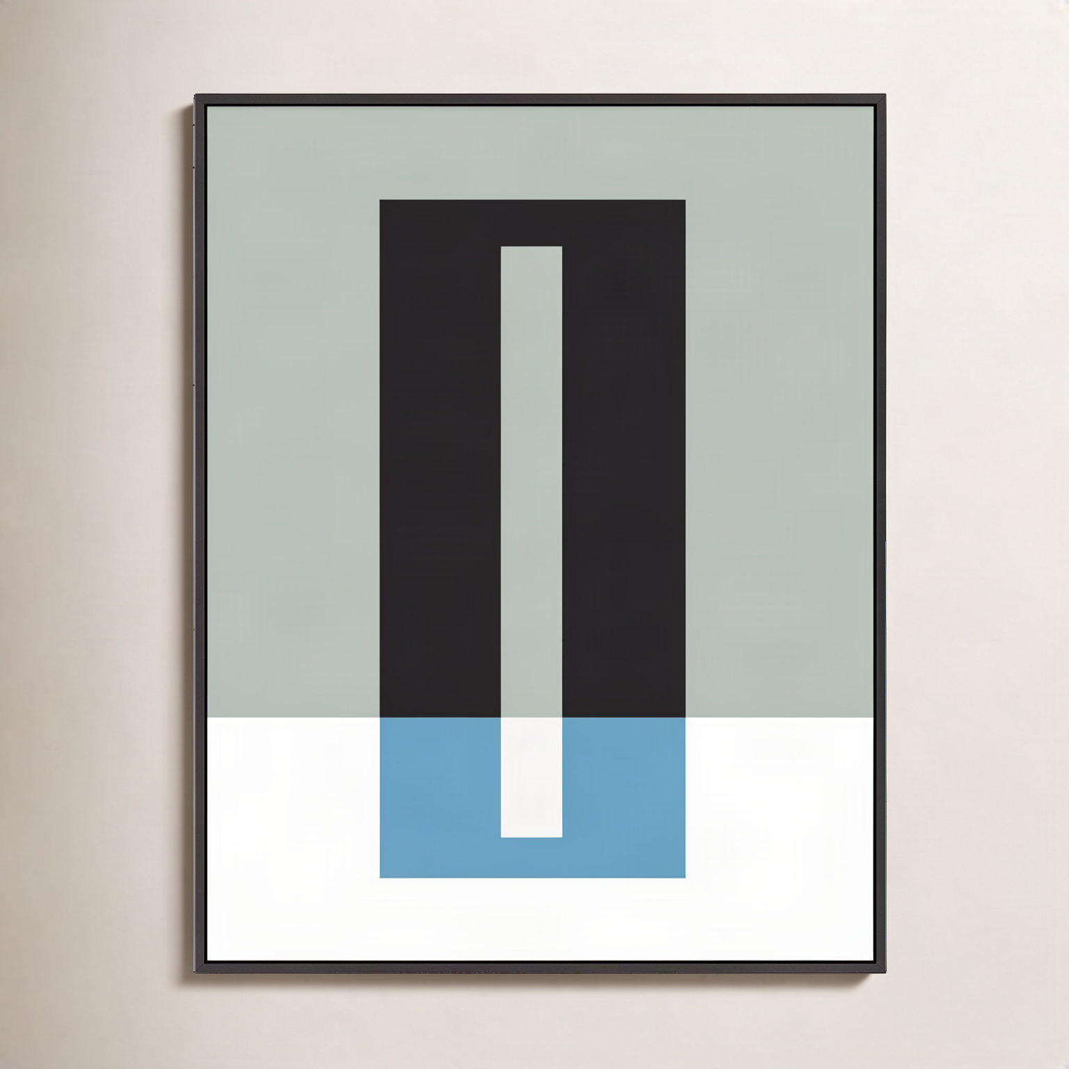 Alejandro "Bit of Blue" Print by Jacques Pilon, Black Framed Canvas, 38" H x 30" W