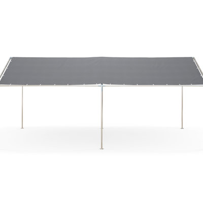 Abri d'auto robuste, gris - acier galvanisé avec ensemble d'ancrage, 3 câbles spacieux, abri d'abri résistant aux intempéries, acier, ensemble inclus, résistance