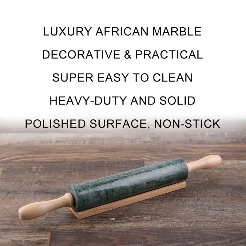 Marble Rolling Pin with Stand,Indian Green