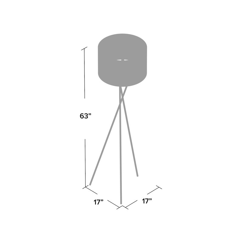 Lampe trépied 63 po Caleigh, Cuivre