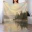 Jeté en flanelle de luxe Pine Lake Reflection, couverture douce et chaude pour le canapé-lit du salon-134403563
