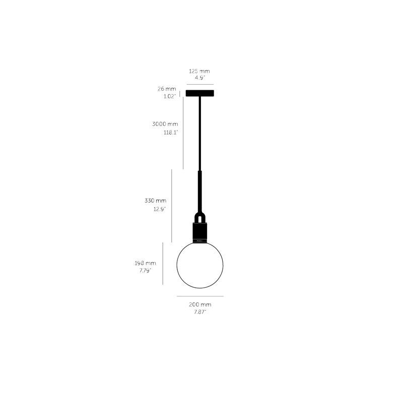 1 - Light Pendant, Steel/Opal