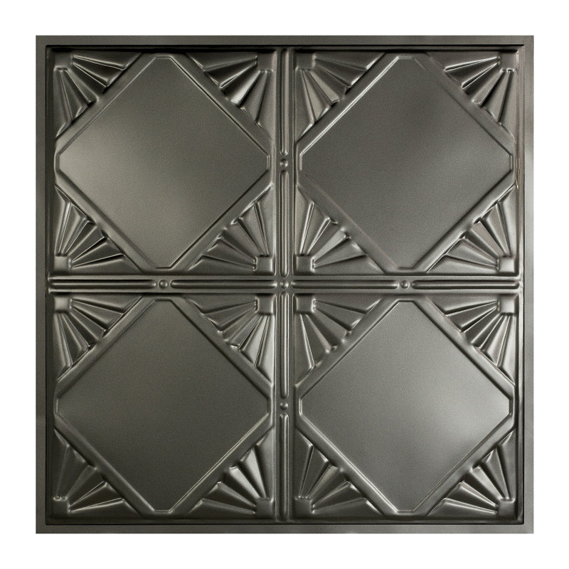 Tuile de plafond Great Lakes Tin Erie 2 pi x 2 pi (paquet de 5), Argento