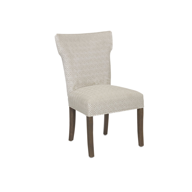 Chaise parsons cloisonnée à oreilles Clermont, Velours crème, Galet