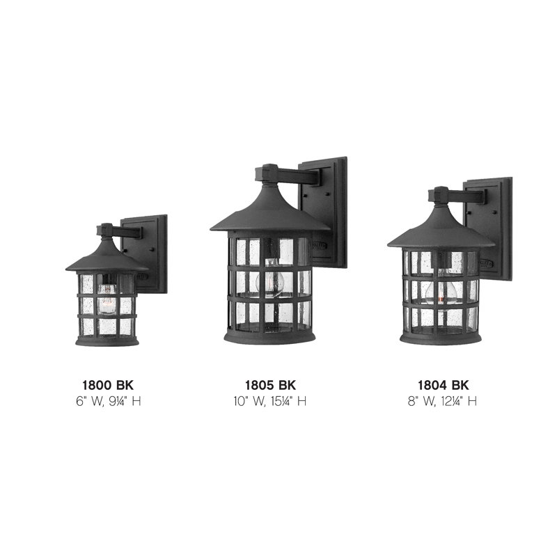 Freeport Outdoor Wall Lantern, 15.3" H x 10" W x 11.3" D, Black, MED