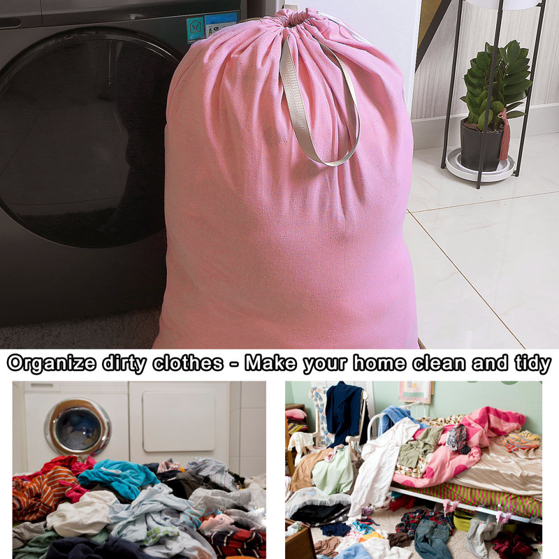 Fabric Laundry Bag, Pink