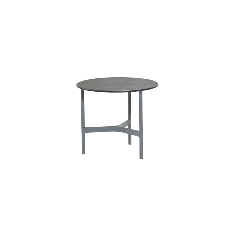 Twist Outdoor Round Coffee Table, 17.8" , Gray, Light Gray