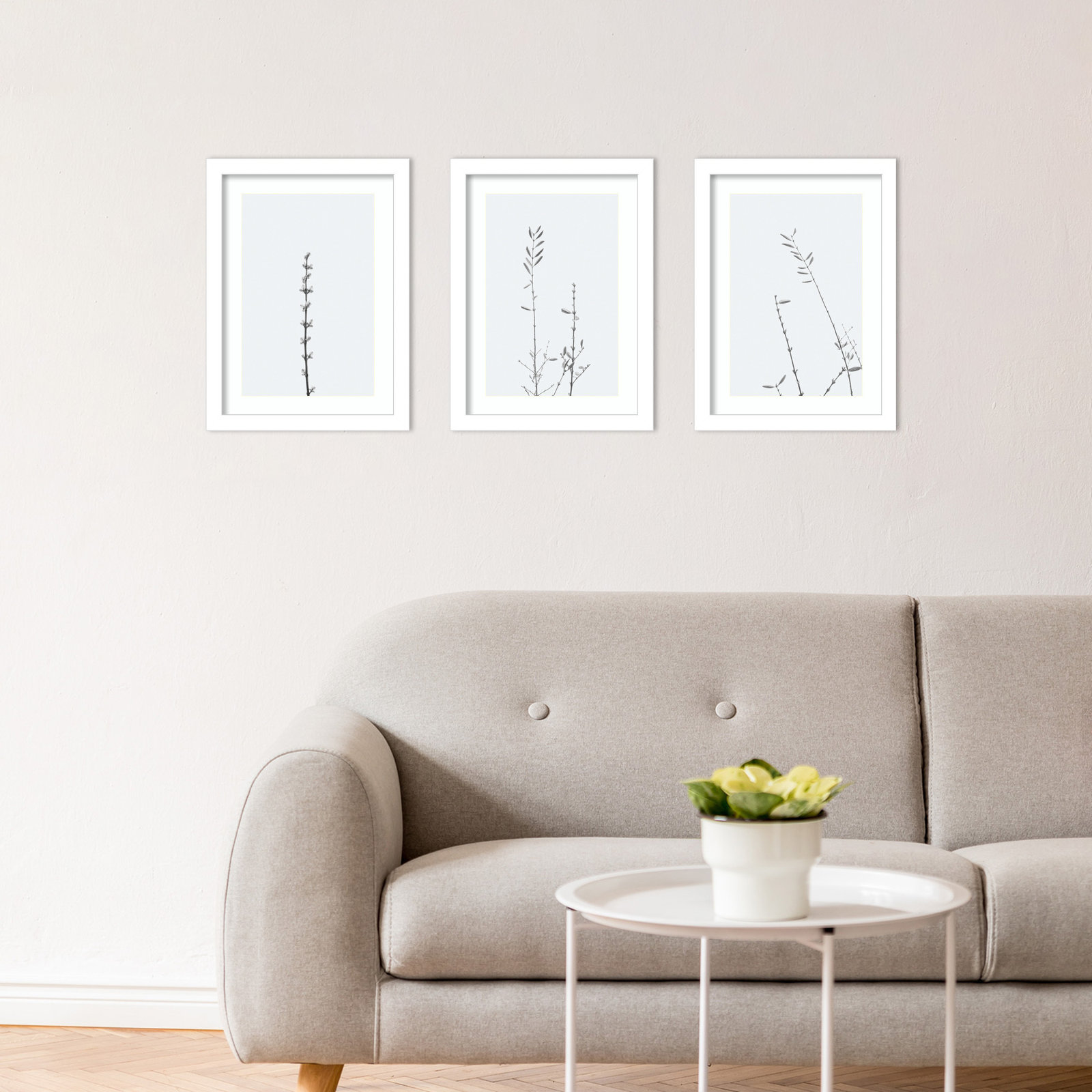 Retro Tennessee Botanical 3-Piece Photo Set, 13" H x 34" W x 1" D, White