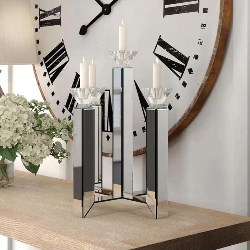 Glass Tabletop Candelabra
