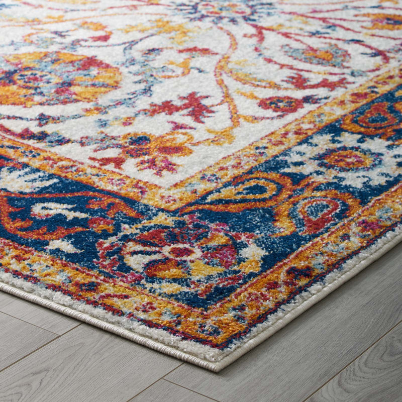 Samira Multicolored Vintage Floral Persian Medallion 8' x 10' Area Rug