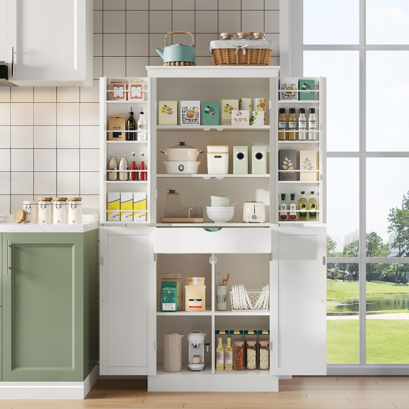 182cm Kitchen Pantry, White