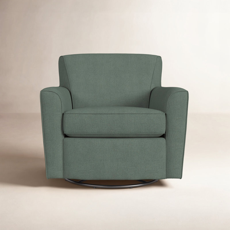 Fauteuil pivotant rembourré Monarch, Saule vert bouclé