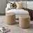 18" Wide Faux Leather Round Upholstered Ottoman Set Of 2-1255653685