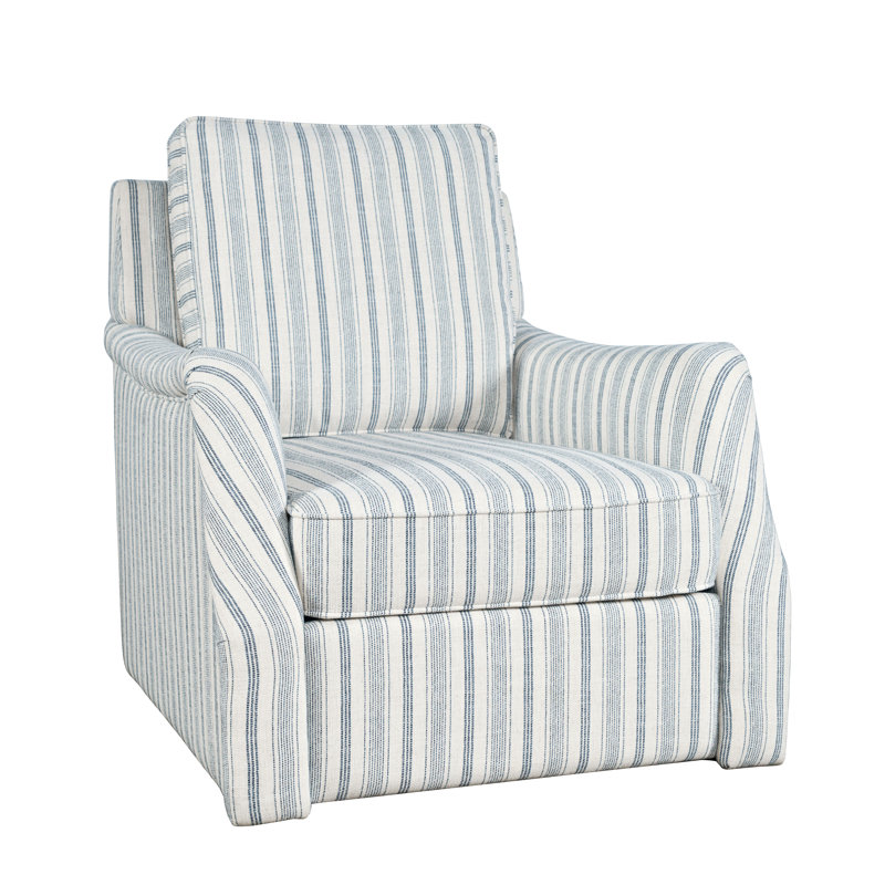 Fauteuil Kadijha, Polyester rayé bleu