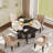 Round Dining Table For 4-6 People, 59 Inch Wood Kitchen & Dining Room Table With Pedestal Base, Adjustable Feet, Space Saving Farmhouse Circle Dinner Table For Living Room-437899735