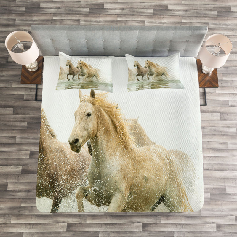 Sofia No Pattern Bedspread with Pillow Shams, 220 x 264 cm