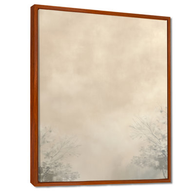 «Hazy Summer Landscape In Beige By The Lake - Minimalisme, impression sur toile minimaliste beige