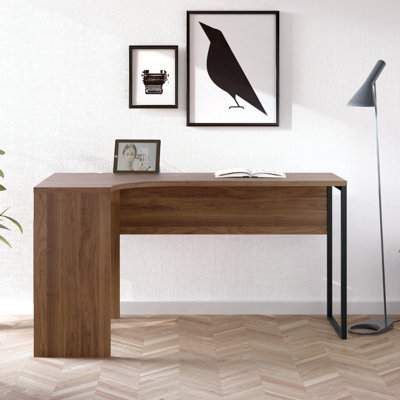 Gouge L-Shaped Stainless Steel Computer Desk