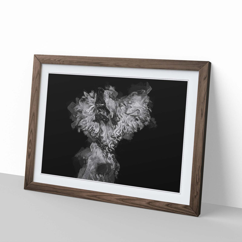 Cocker Spaniel in Abstract - Picture Frame Graphic Art Print, 62cm H x 87cm W x 2cm D, Walnut Framed