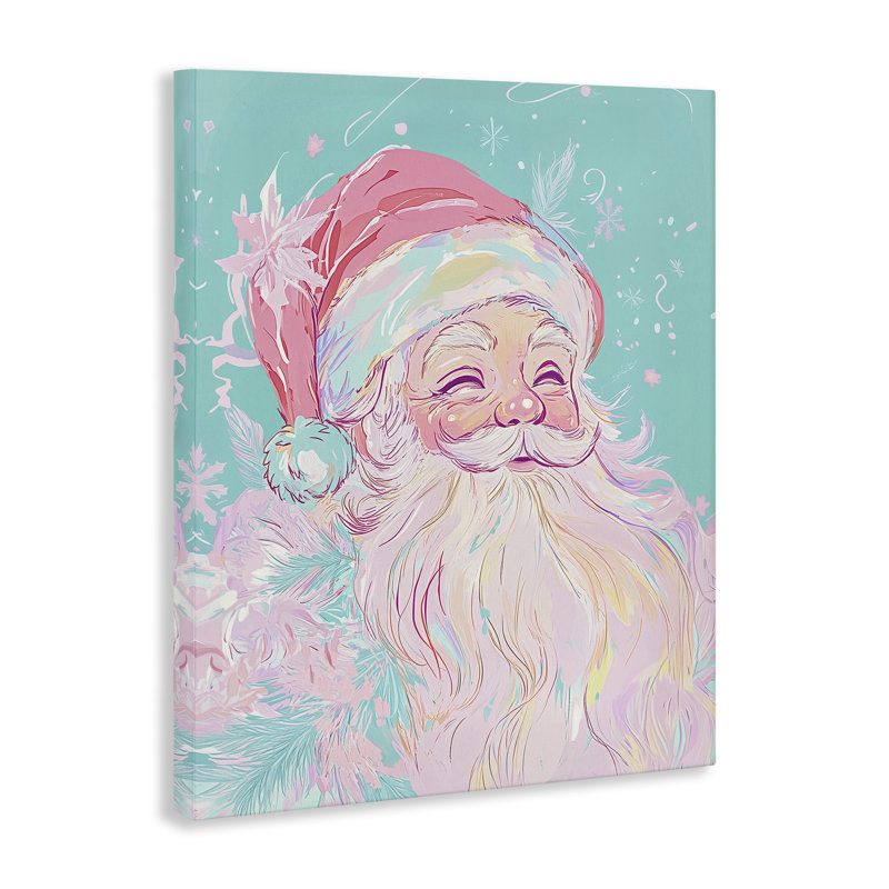 «Pastel Jolly Santa Claus», conception par Arlington Prints, H 48 po x l 36 po