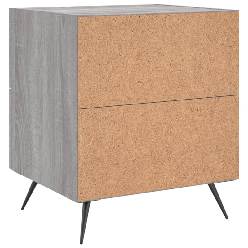 Hilaire 40cm W Iron Bedside Table, Set of 2, Grey Sonoma