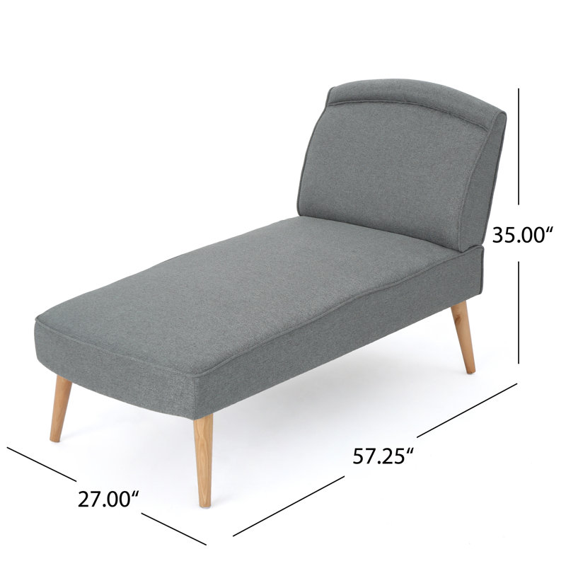 Linder Upholstered Chaise Lounge, Gray