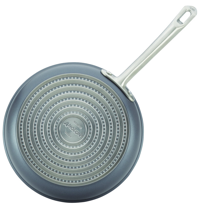 Anolon Accolade Hard Anodized Nonstick Induction Frying Pans / Skillet Set, 10" W and 8" W, Moonstone