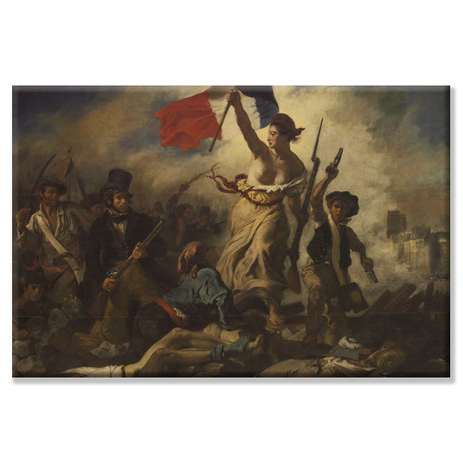 «Liberty conduisant les gens» par Eugene Delacroix, reproduction d'art sur toile, 16 po x 24 po